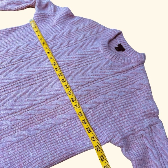 J Crew Cable Knit Tunic Sweater Cashmere Mohair Womens Size S Pink Oversized - Picture 14 of 14